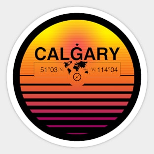 Calgary, Alberta Retro Sunset Sticker